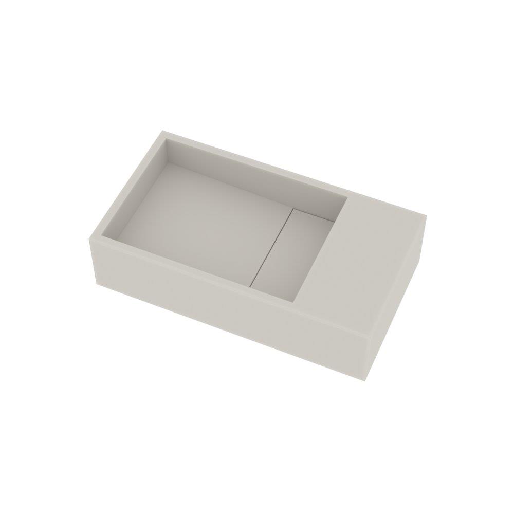 Ideavit Solidcube Hand Basin - 400 x 220 mm, solid surface, matt white, bolt-mounted