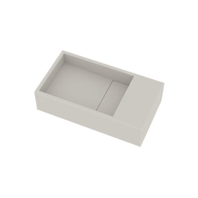 Ideavit Solidcube Hand Basin - 400 x 220 mm, solid surface, matt white, bolt-mounted