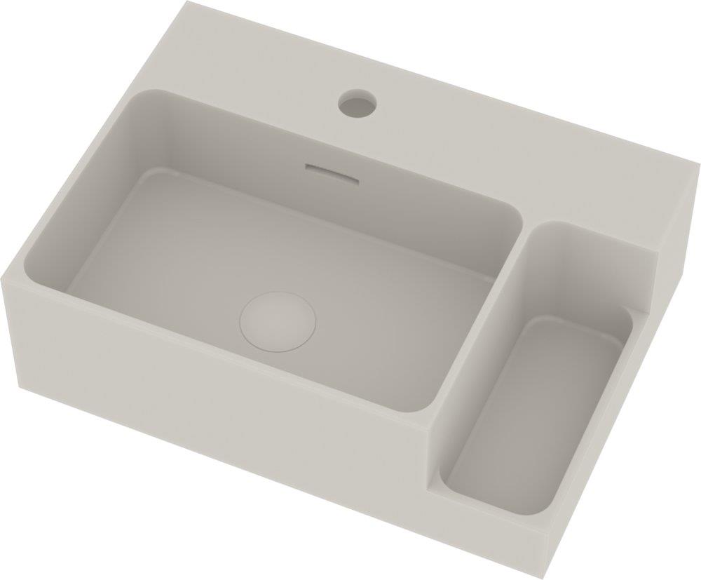 Ideavit Soliddual Square Hand Basin, Solid Surface, Matte White - 500 x 360 x 155 mm