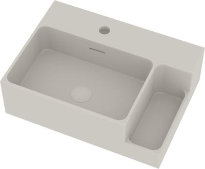Ideavit Soliddual Square Hand Basin, Solid Surface, Matte White - 500 x 360 x 155 mm