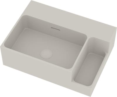 Ideavit Soliddual Square Hand Basin, matte white solid surface - 500 x 360 mm