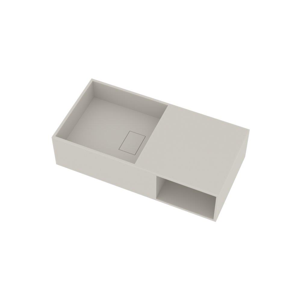 Ideavit Solidplan Hand Basin - 800x400 mm, solid surface, matt white, square, bolt-mounted