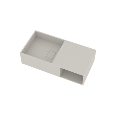 Ideavit Solidplan Hand Basin - 800x400 mm, solid surface, matt white, square, bolt-mounted