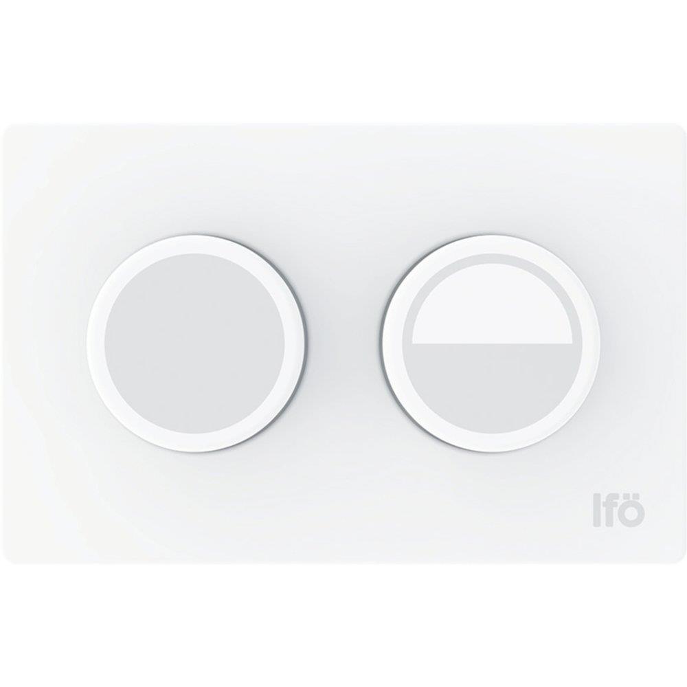 Ifö Operating Plate - Front, white, dual-flush, mechanical