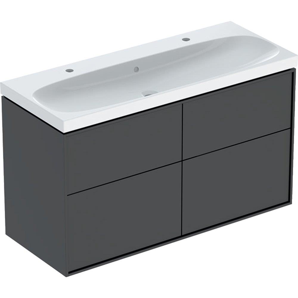 Ifö Sense Art Furniture package lava lacquered - 4 drawers, two tap holes, 1 basin
