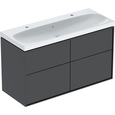 Ifö Sense Art Furniture package lava lacquered - 4 drawers, two tap holes, 1 basin