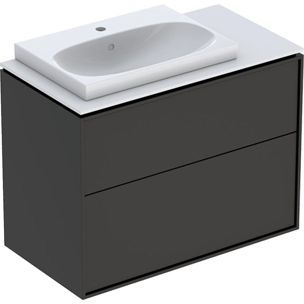 Ifö Sense Art Furniture Package Lava - Lacquered 600x694x474mm, grey, 2 drawers, 1 basin