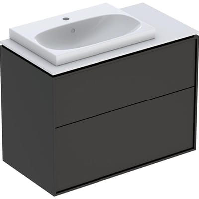Ifö Sense Art Furniture Package Lava - Lacquered 600x694x474mm, grey, 2 drawers, 1 basin