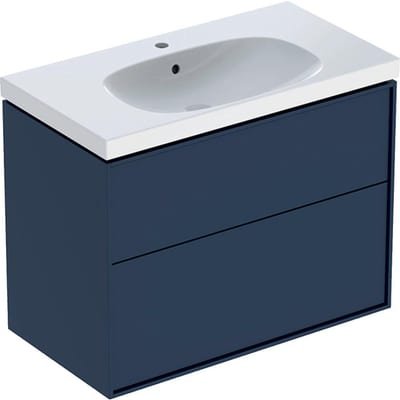 Ifö Sense Art Furniture package mat midnight blue - Lacquered, 900mm, 682mm, 482mm, blue, Assembled, 2 drawers, Centre-placed, No, 1 basin
