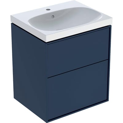 Ifö Sense Art Furniture matte midnight blue - lacquered, 2 drawers, 1 basin