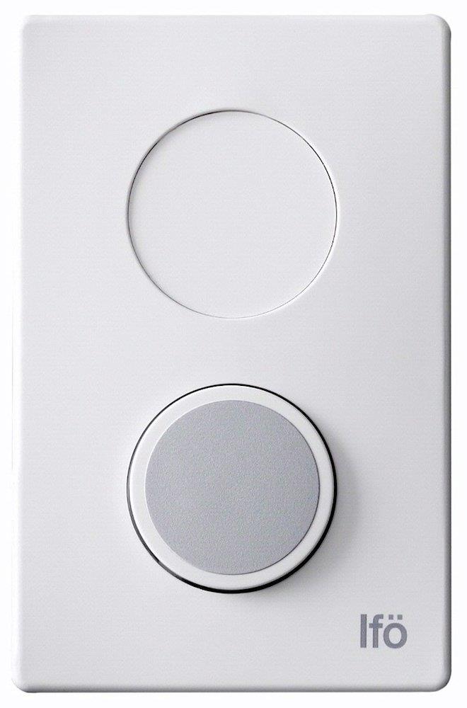 Ifö Sign Finger-Pressure Flush Plate Top Grey / White Single-Flush Pneumatic