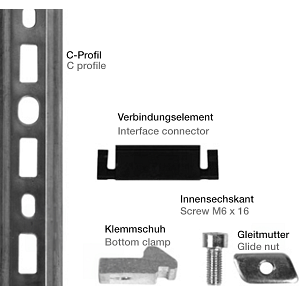 960.30.120 | Aluminum Installation Set with 120 mm C-Profile