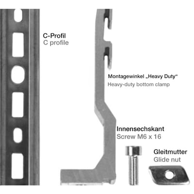 974.50.625 | HD Aluminum Installation Set with 625 mm C-Profile
