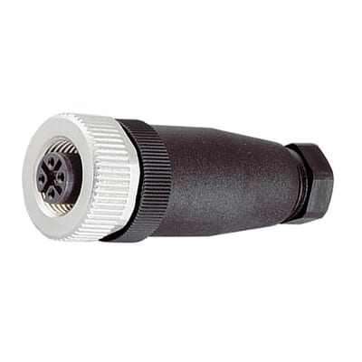 Binder M12-A female cable connector, 4.0 - 6.0 mm, unshielded, screw clamp, IP67, UL