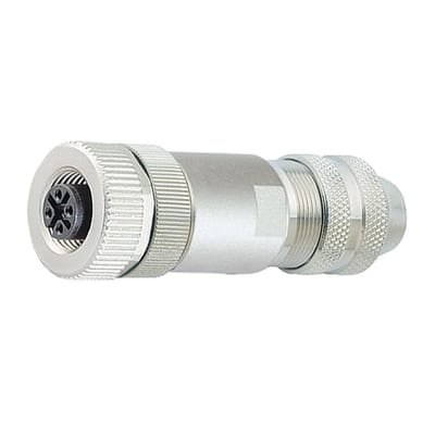 Binder M12-A female cable connector, 6.0 - 8.0 mm, shieldable, screw clamp, IP67, UL