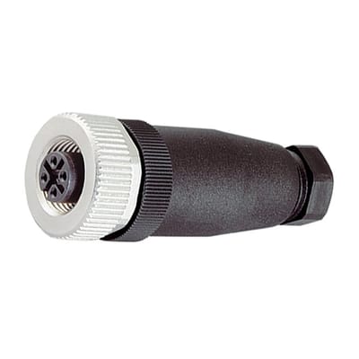 Binder M12-A female cable connector, 6.0 - 8.0 mm, unshielded, screw clamp, IP67, UL