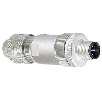Binder M12-A male cable connector, 4.0 - 6.0 mm, shieldable, screw clamp, IP67, UL