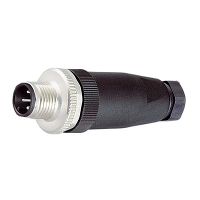 Binder M12-A male cable connector, 6.0 - 8.0 mm, unshielded, screw clamp, IP67, UL