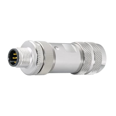 Binder M12-A male cable connector, 8.0 - 10.0 mm, shieldable, screw clamp, IP67, UL