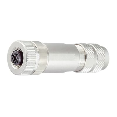 Binder M12-D female cable connector, 5.0 - 8.0 mm, shieldable, screw clamp, IP67, UL