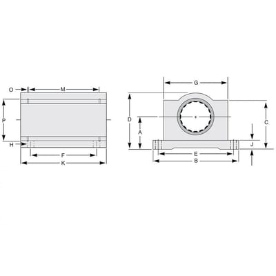 drylin® R – Inch Pillow Block – Self–Aligning – Closed Version – for Steel & SS Shafting (RE7UI-13-08)