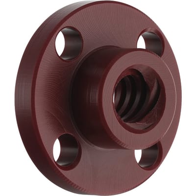 dryspin exchange lead screw nut for 3D-PRINTER out of iglide R | geometry: flange | trapezoidal thread | RH