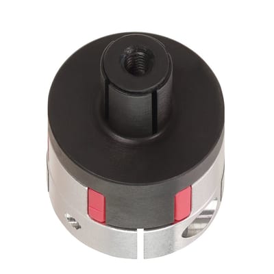 Expanding mandrel coupling with round axis clamp