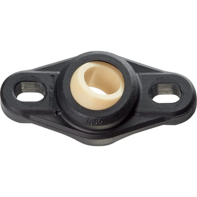 Flange bearings with 2 mounting holes, EFOI, igubal®, spherical ball iglide® W300