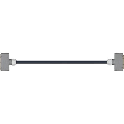 Han 24B Connector housing (pin) to Han 24B Connector housing (socket), Double locking lever on both sides, straight, PUR 10 x d