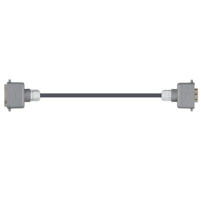 Han 6B Connector housing (pin) to Han 6B Connector housing (socket), Single locking lever on both sides, straight, PUR 10 x d
