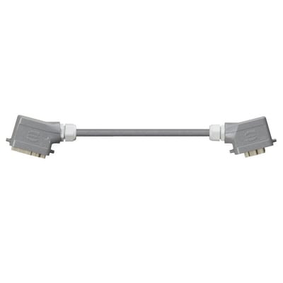 Han 6B Connector housing (pin) to Han 6B Connector housing (socket), Single locking lever on both sides, angled, PVC 6.8 x d