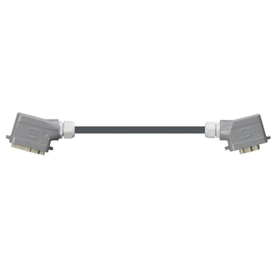 Han 6B Connector housing (pin) to Han 6B Connector housing (socket), Single locking lever on both sides, angled, iguPUR