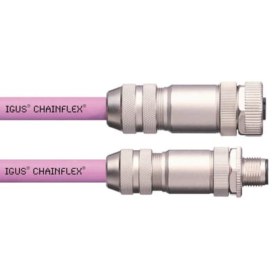 Harnessed DeviceNet cables, TPE, oil-resistant, connector A: M12 pin A-coded, connector B: M12 socket A-coded