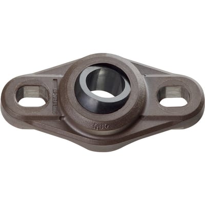 High-temperature flange bearings with 2 mounting holes, EFOM-HT, igubal®, spherical ball iglide® X