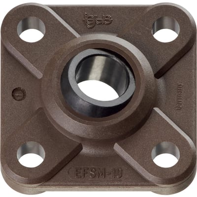 High-temperature flange bearings with 4 mounting holes, EFSM-HT, igubal®, spherical ball iglide® X