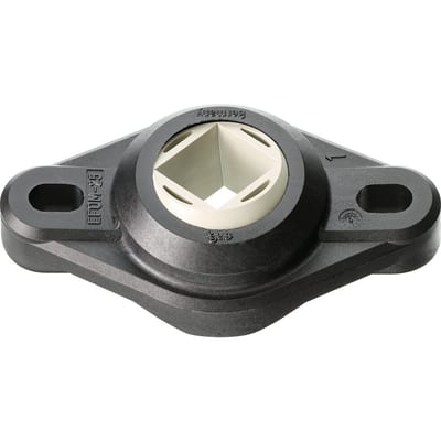 igubal® 2-Hole flange bearing with spherical ball for square profiles