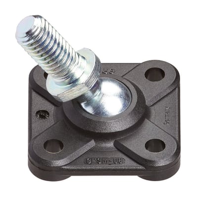 igubal® 4-Hole flange bearing with metal spigot, external thread