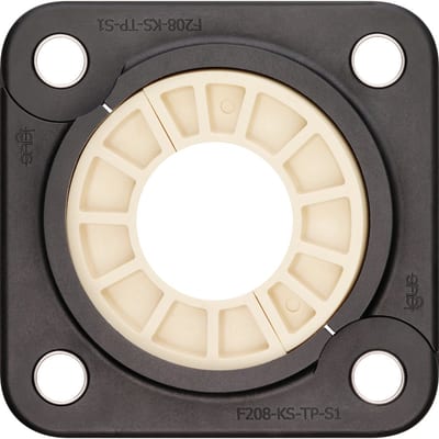 igubal® Split 4-Hole flange bearing with bearing insert, compact