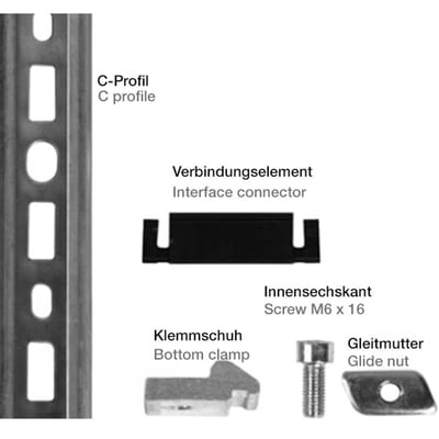 Installation set for aluminium support trays (960AT.30.200)