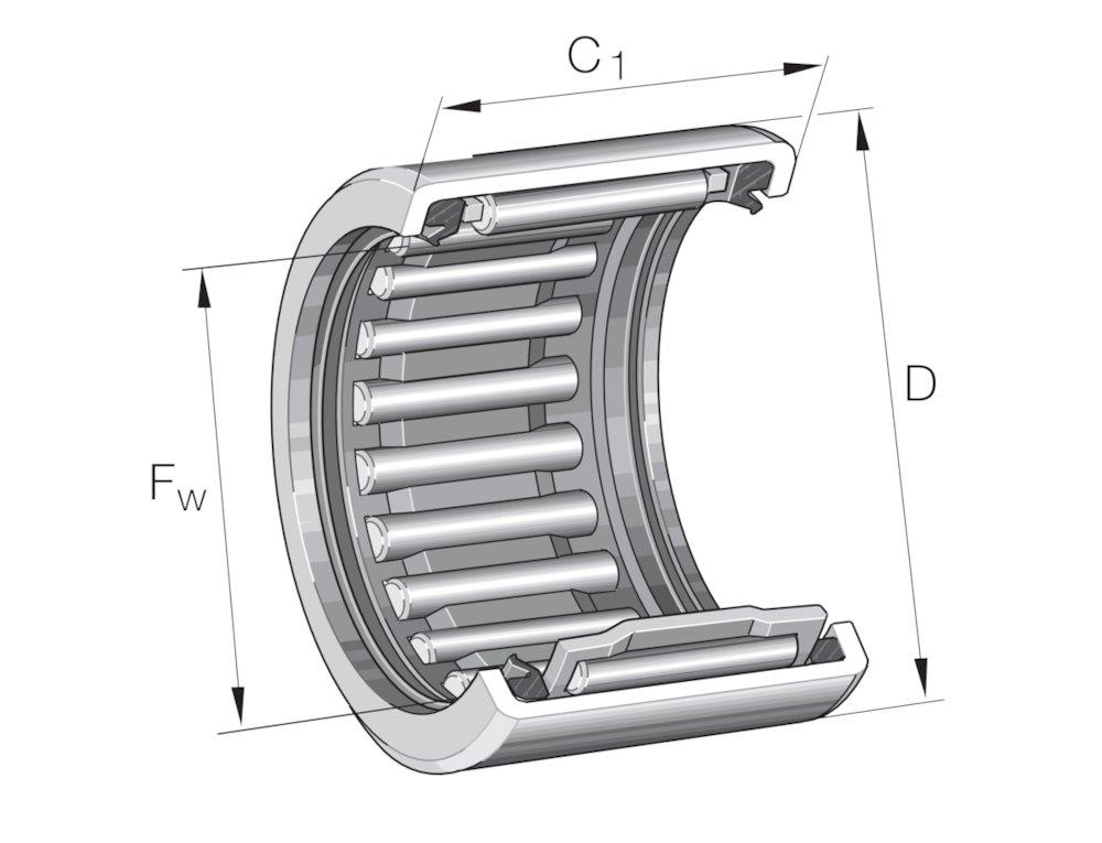 INA HK 4020-2RS Needle Bearing - 40mm, 47mm, 20mm