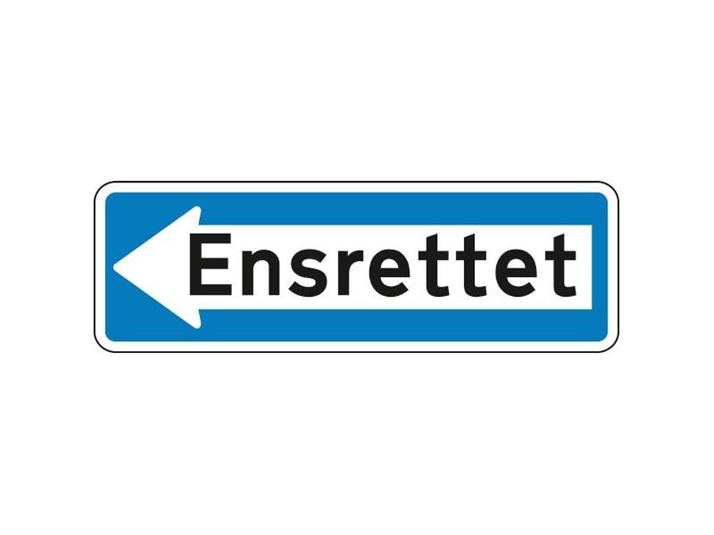 Information Sign one-way left E19.1 - 100cm, 33cm