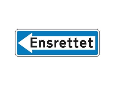 Information Sign one-way left E19.1 - 100cm, 33cm