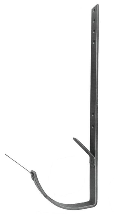 IPA Gutter Bracket 1/4 round galvanized - 333mm, 12", long, Zinc, 5mm, 25mm