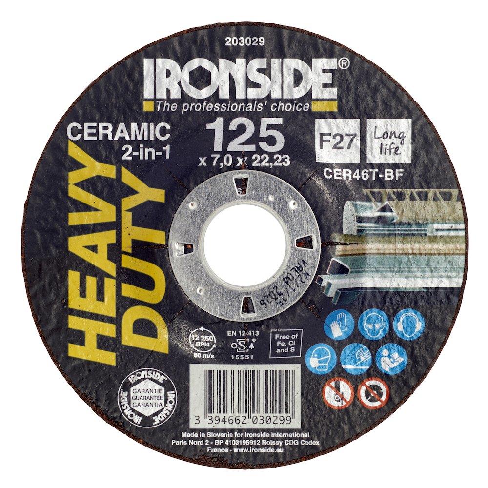 Ironside 2-IN-1 Grinding Disc ceramic offset - 22mm, steel, stainless steel, iron, 203029
