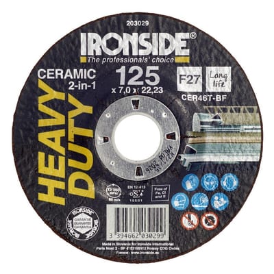 Ironside 2-IN-1 Grinding Disc ceramic offset - 22mm, steel, stainless steel, iron, 203029