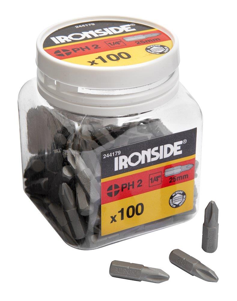 Ironside Bits pozidriv - 25mm, 100PCS