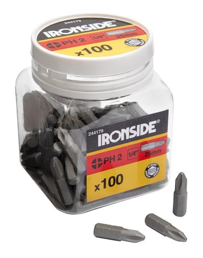 Ironside Bits pozidriv - 25mm, 100PCS