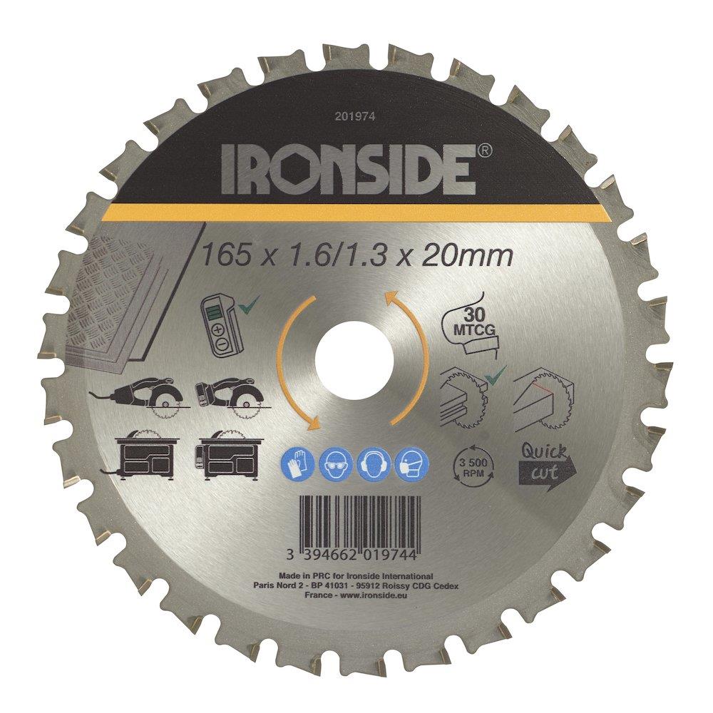 Ironside Circular Saw Blade - 165mm, 20mm, 30PCS, 1,3mm, steel, 201974