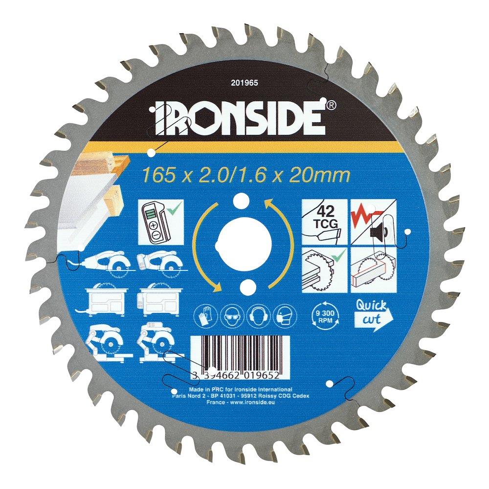 Ironside Circular Saw Blade - 165mm, 20mm, 42PCS, 1,6mm, Aluminium, 201965
