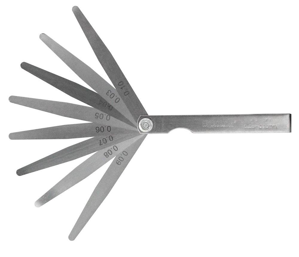 Ironside Feeler Gauge Set 8 pieces steel - 0.03mm, 0.1mm, 100mm, 102283